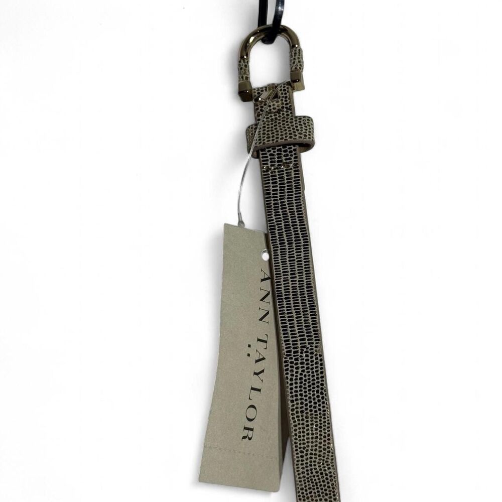 Ann Taylor genuine leather gold metallic snake print belt Size M New with tags M - Picture 4 of 6